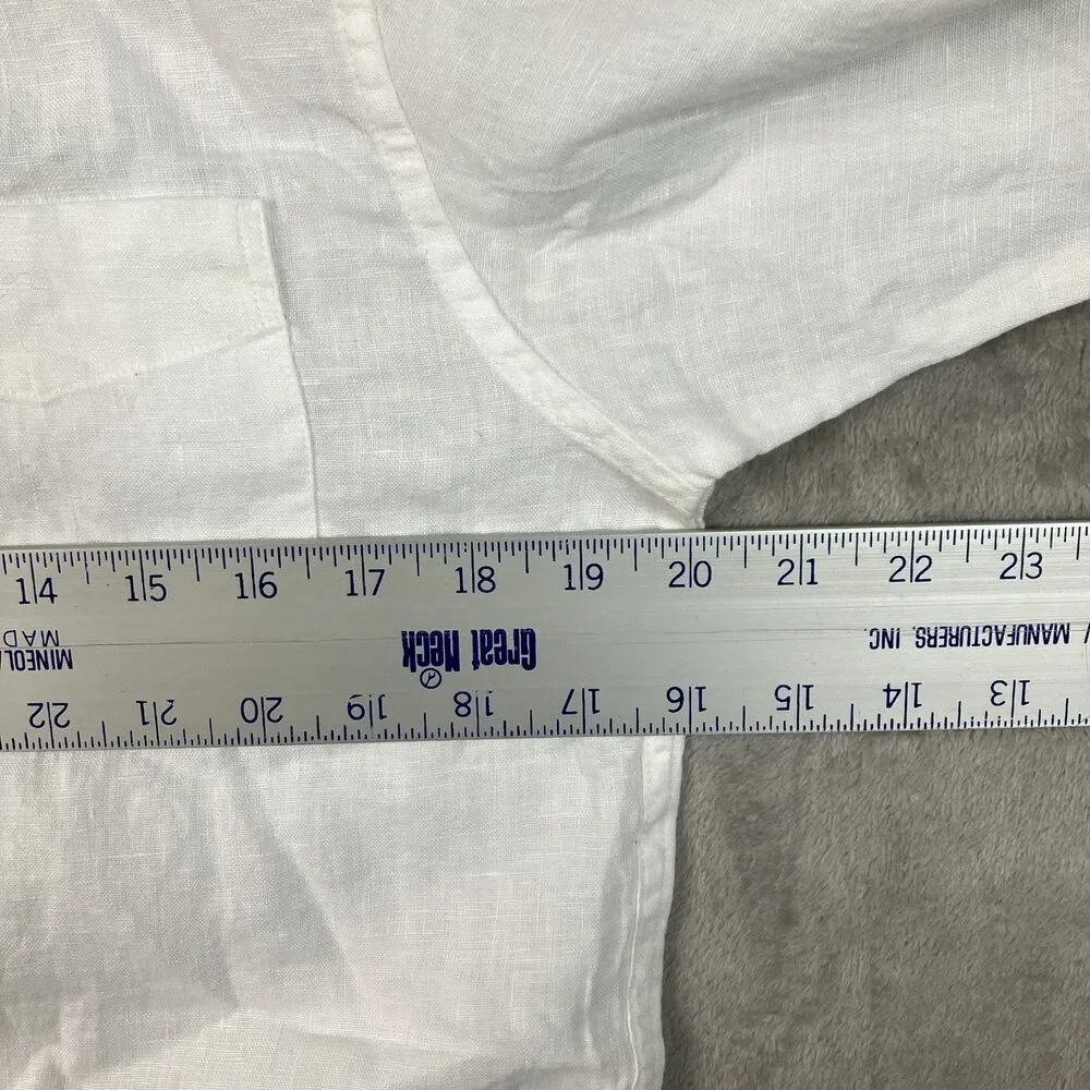 J Crew Button Down Shirt Mens S White Baird McNutt Irish Linen Classic Fit BE554